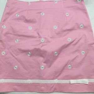 Lilly Pulitzer Women's Size 8 Skirt Pink Lined Floral Lace Trim
